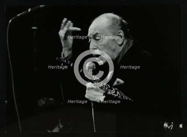 Woody Herman on stage at the Forum Theatre, Hatfield, Hertfordshire, 24 May 1983. Creator: Denis Williams.