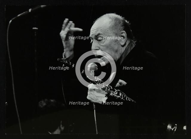 Woody Herman on stage at the Forum Theatre, Hatfield, Hertfordshire, 24 May 1983. Artist: Denis Williams