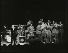Woody Herman and his orchestra in concert at the Forum Theatre, Hatfield, Hertfordshire, 1980. Creator: Denis Williams