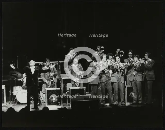 Woody Herman and his orchestra in concert at the Forum Theatre, Hatfield, Hertfordshire, 1980. Creator: Denis Williams.