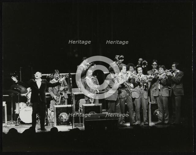 Woody Herman and his orchestra in concert at the Forum Theatre, Hatfield, Hertfordshire, 1980. Artist: Denis Williams