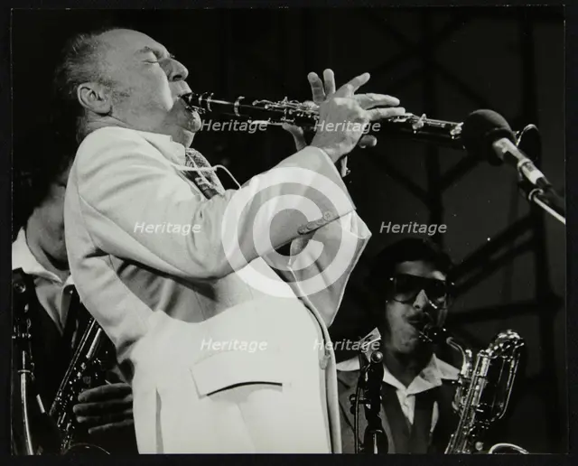 Woody Herman in concert at the Alexandra Palace, London, 1979. Creator: Denis Williams.
