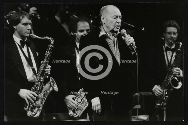 Woody Herman in concert at the Forum Theatre, Hatfield, Hertfordshire, 1983. Artist: Denis Williams