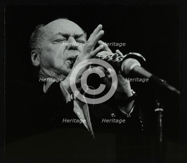 Woody Herman playing his clarinet at the Forum Theatre, Hatfield, Hertfordshire, 24 May 1983. Artist: Denis Williams