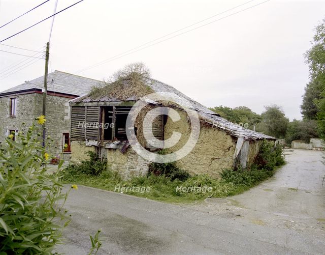 Wool barn at Talskiddy, St Columb Major, Cornwall, 2000. Artist: JO Davies