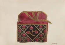 Wool Pocketbook, c. 1940. Creator: John Cutting