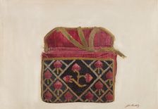 Wool Pocketbook, c. 1940. Creator: John Cutting