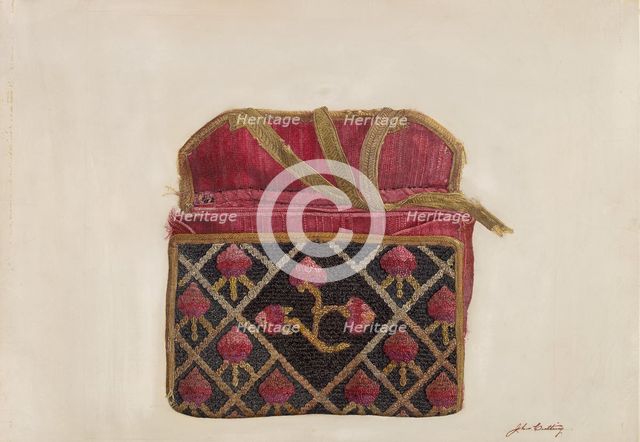 Wool Pocketbook, c. 1940. Creator: John Cutting.