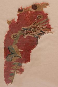 Wool Roundel with Mythological Animal, Egyptian, 7th-9th century. Creator: Unknown