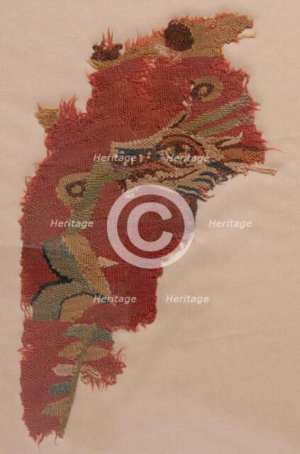 Wool Roundel with Mythological Animal, Egyptian, 7th-9th century. Creator: Unknown.