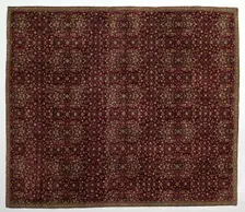 Woolen carpet with millefleurs decoration, early 1600s. Creator: Unknown