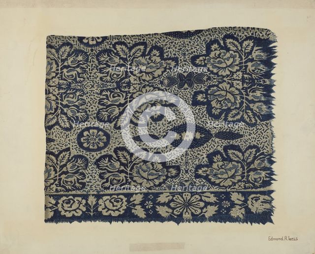 Woolen Coverlet, c. 1941. Creator: Edmond Lorts.