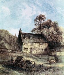 Woolsthorpe Manor near Grantham, Lincolnshire, birthplace of Isaac Newton, 1859