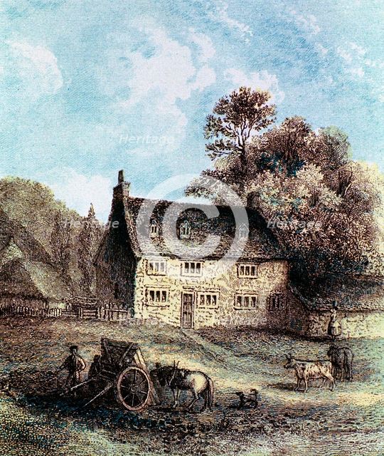 Woolsthorpe Manor near Grantham, Lincolnshire, birthplace of Isaac Newton, 1859. Artist: Unknown