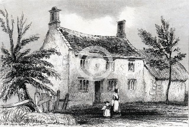 Woolsthorpe Manor, near Grantham, Lincolnshire, birthplace of Sir Isaac Newton, 1840. Artist: Unknown
