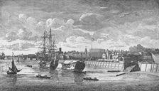 Woolwich Dockyard from the Thames c1750, (1912). Artists: Unknown, John Boydell