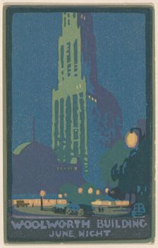 Woolworth Building June Night, 1916. Creator: Rachael Robinson Elmer