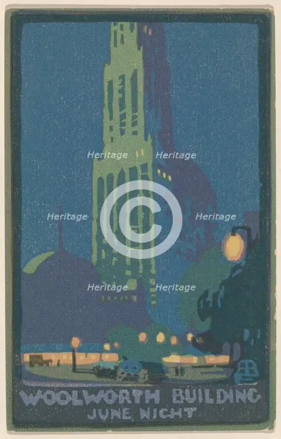 Woolworth Building June Night, 1916. Creator: Rachael Robinson Elmer.