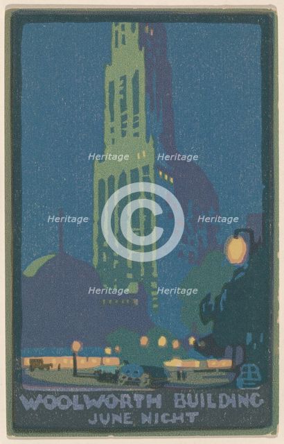 Woolworth Building June Night, 1916. Creator: Rachael Robinson Elmer.