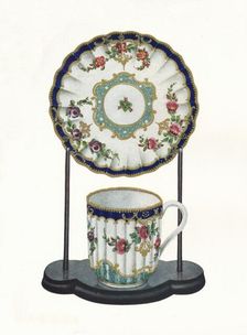 Worcester cup and saucer, c1770