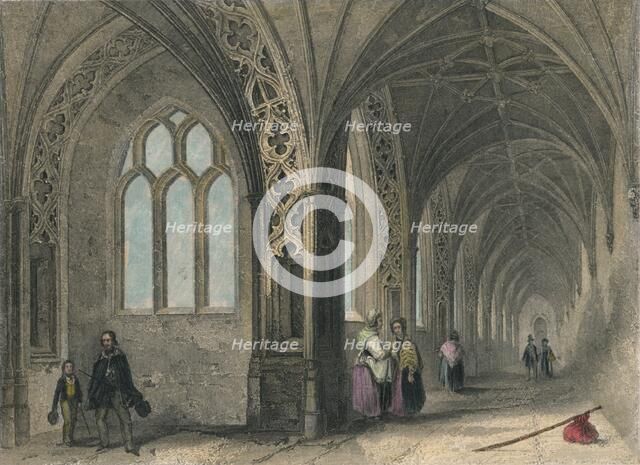 Worcester Cathedral. The Cloisters, 1836. Artist: Henry Winkles