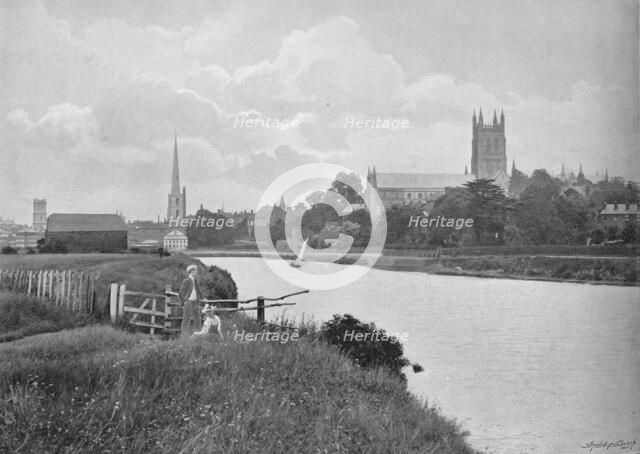 'Worcester Cathedral', c1896. Artist: Harvey Beaton.