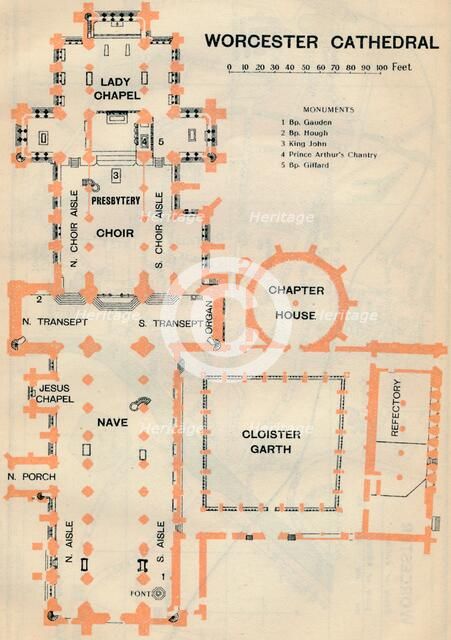 'Worcester Cathedral', c20th Century. Artist: John Bartholomew.