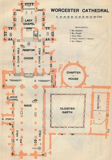 Worcester Cathedral c20th Century. Artist: John Bartholomew