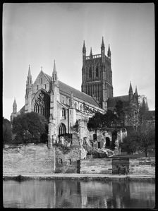 Worcester Cathedral, College Yard, Worcester, Worcestershire, 1935. Creator: Marjory L Wight