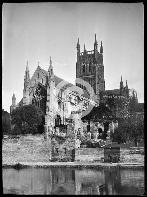 Worcester Cathedral, College Yard, Worcester, Worcestershire, 1935. Creator: Marjory L Wight.