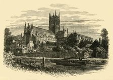 Worcester Cathedral, from the River 1898. Creator: Unknown