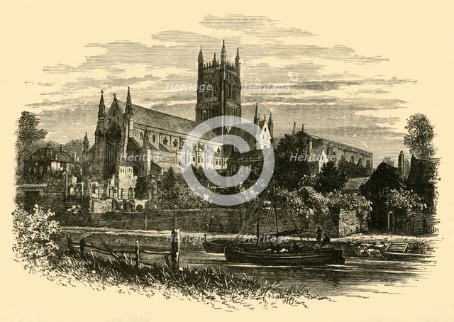 'Worcester Cathedral, from the River', 1898. Creator: Unknown.
