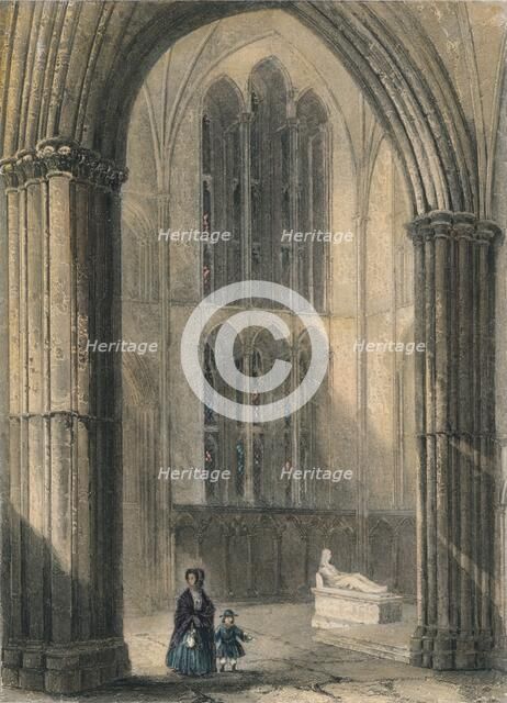 Worcester Cathedral: North Transept of Choir, 1836. Artist: Henry Winkles