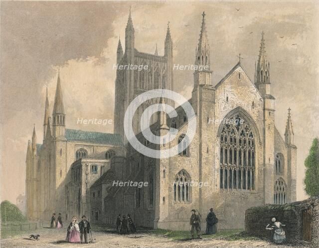 Worcester Cathedral, North West View, 1836. Artist: Henry Winkles