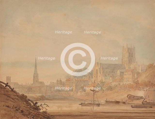 Worcester from the River Severn, about 1795. Creator: Edward Dayes.