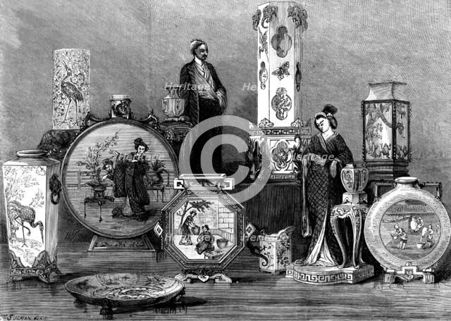 Worcester Japanese porcelain at the Vienna Exhibition, 1873. Creator: Unknown.