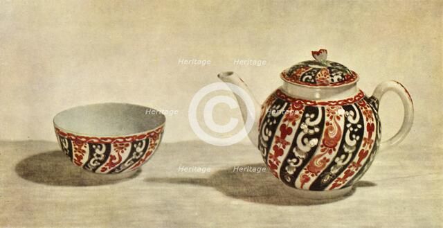Worcester teapot and bowl, c1765-1770, (1944).  Creator: Unknown.