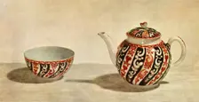 Worcester teapot and bowl, c1765-1770, (1944). Creator: Unknown