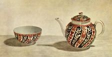 Worcester teapot and bowl, c1765-1770, (1944). Creator: Unknown