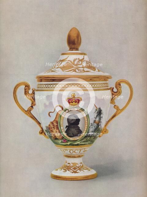 Worcester vase commemorating the Golden Jubilee of King George III, c1809. Artist: Unknown.