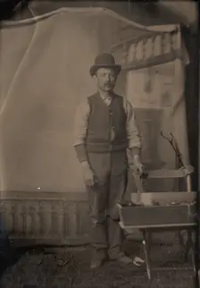 Workman with Tool Box, 1860s-70s. Creator: Unknown