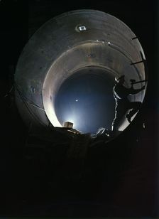 Workman in Arendal shipyard, Gothenburg, Sweden 1970s. Artist: Göran Algård