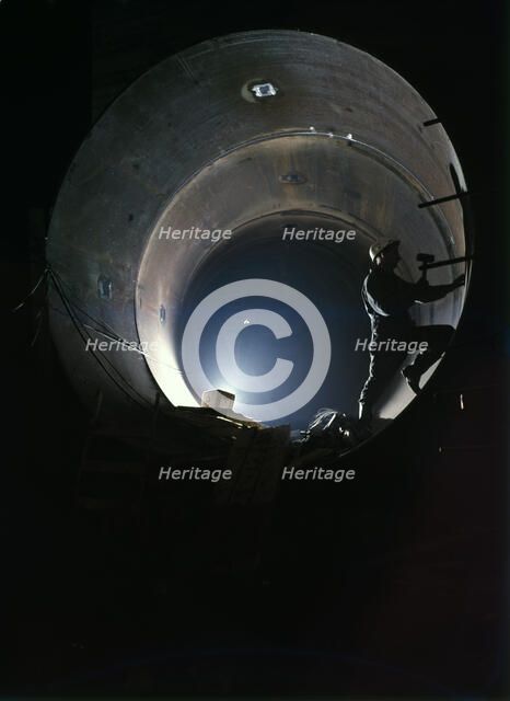 Workman in Arendal shipyard, Gothenburg, Sweden 1970s. Artist: Göran Algård