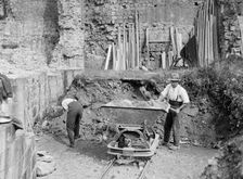Workmen at Rievaulx Abbey, Rievaulx, Ryedale, North Yorkshire, 1924-1929. Creator: Marjory L Wight