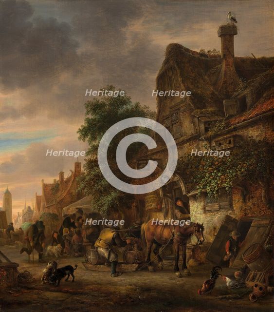 Workmen before an Inn, 1645. Creator: Isaac van Ostade.