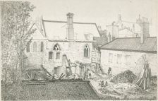 Workmen in a courtyard behind the Prince's Chamber, House of Lords, Westminster, London, 1807. Artist: John Thomas Smith