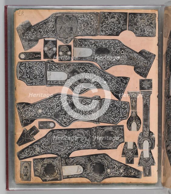 Workbook Recording the Engraved Firearms Ornament of Louis D. Nimschke, American, c1850-1900. Creator: Louis D. Nimschke.