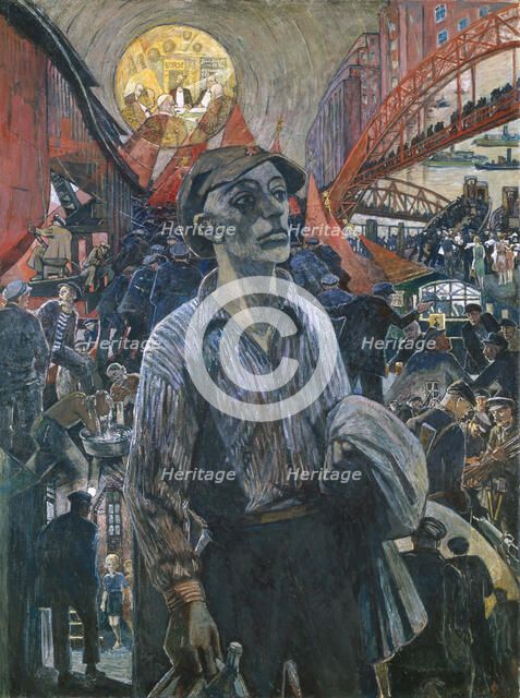 Worker of a Hamburg Shipyard (Hamburg Comrade), 1928. Creator: Vogeler, Heinrich (1872-1942).