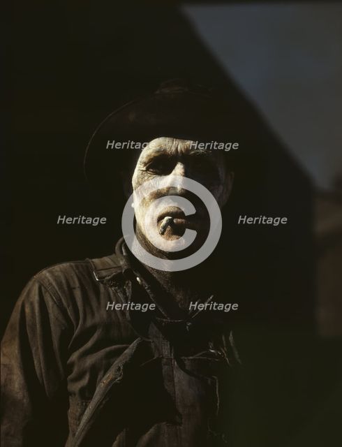 Worker at carbon black plant, Sunray, Texas, 1942. Creator: John Vachon.
