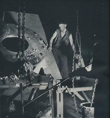 Worker in an aircraft factory (preparation of alloy) 1941. Artist: Cecil Beaton
